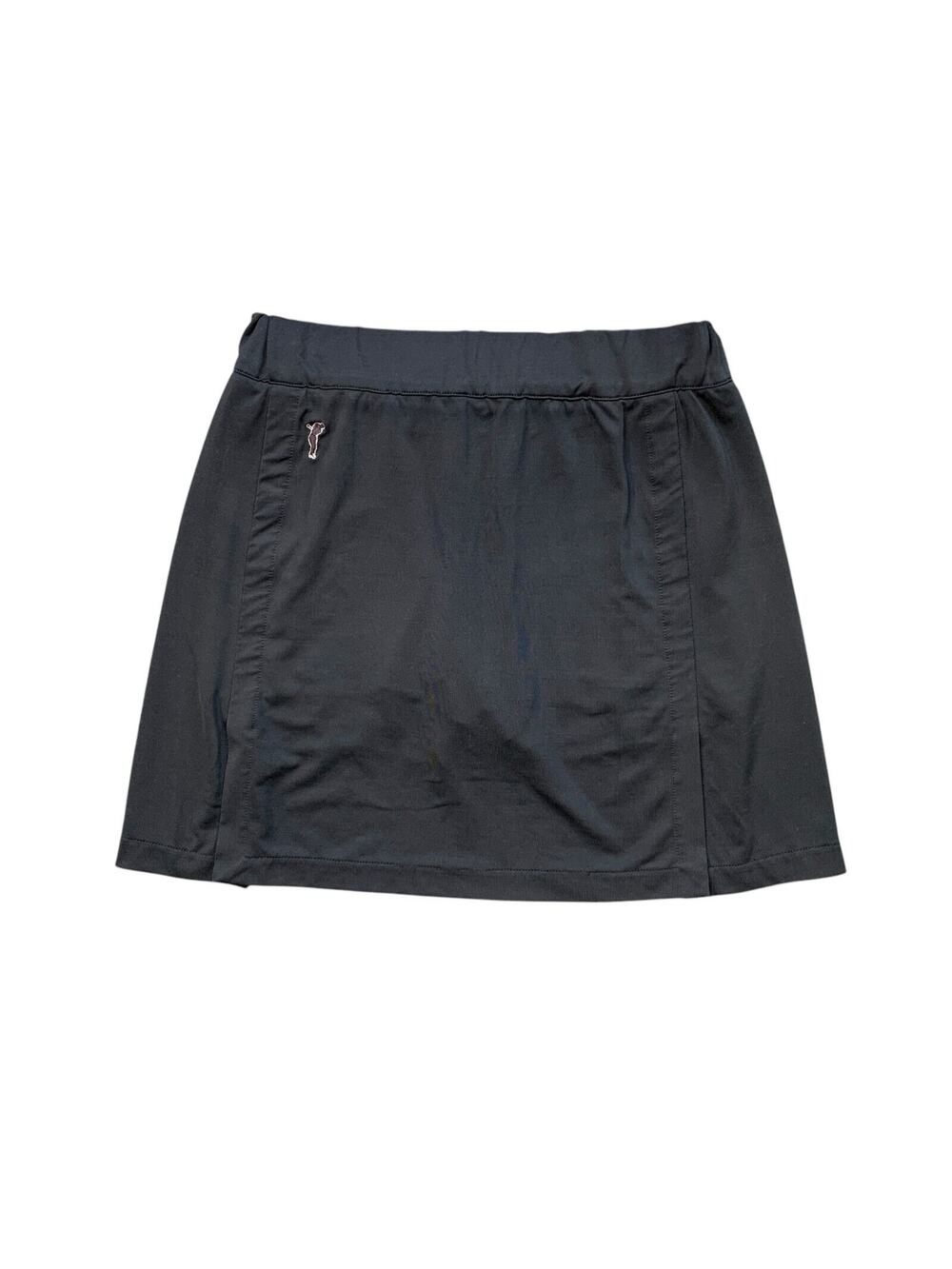 Golfino Skort Womens 4 Black Pull On Inner Shorts Front Slits Performance Golf